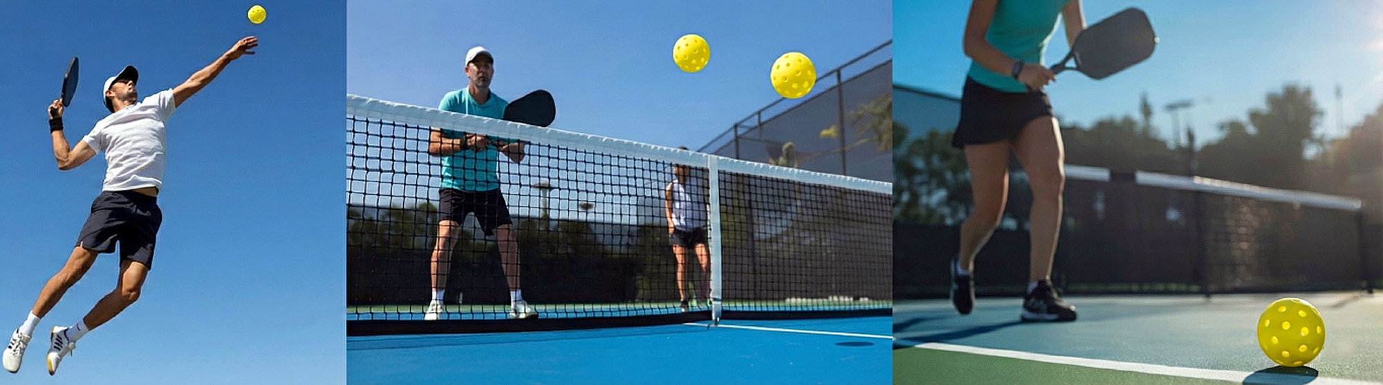Pickleball players in action